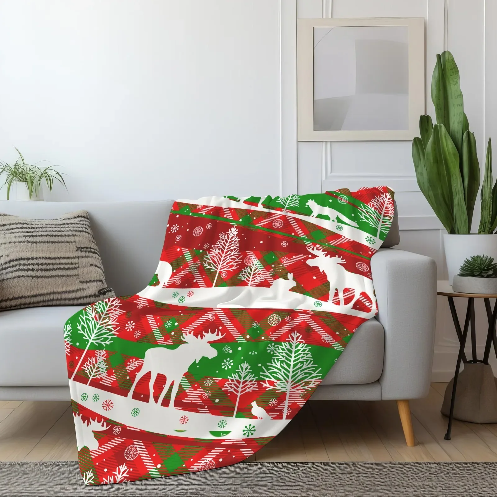 

Cozy Deer Christmas Flannel Blanket Soft Warm Bedding for Kids Perfect Winter Holiday Gift