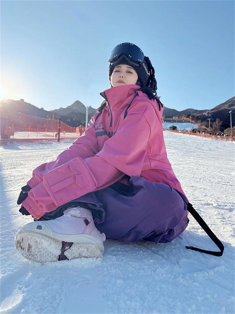 

Ветрозащитный зимний комбинезон для мужчин и женщин, водонепроницаемые брюки для сноуборда и лыж с флисовой подкладкой, морозостойкая рабочая одежда, влагоотводящая.