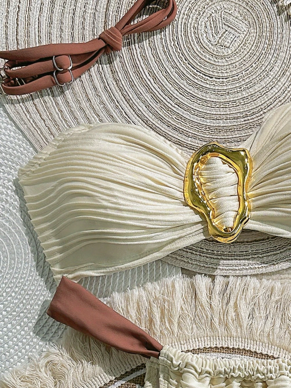 الفقرة برايا حمالة العصابة ملابس السباحة النساء كشكش قطعتين بيكيني مثير ثونغ ثوب السباحة الصيف ضمادة ملابس الشاطئ