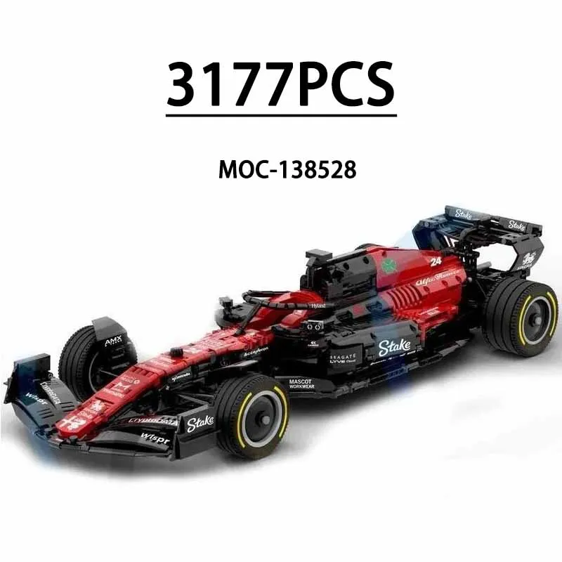 MOC-138528 Building Block F1 C43 1:8 Scale 4WD Racing Stitching Model 3177PCS Kids Birthday Gift Christmas Toy