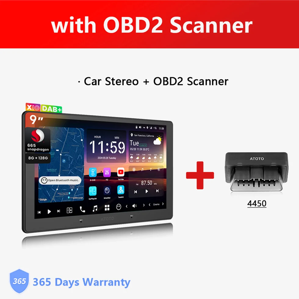 9 inch DAB Android autoradio dubbel 2 Din, AI Agent spraakassistent, LiveView externe camera bewaking parkeerhulp, 4G LTE Bluetooth stereo CarPlay scherm 2Din X10 Atotozone