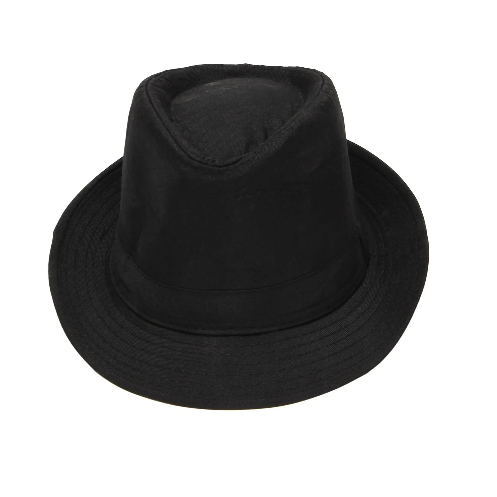 TEXU  Black Fedora Plain Hat Outfit Accessory For Gangster Fancy Dress