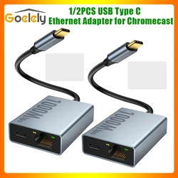 Goelely 2025 USB Type C Ethernet Adapter for Chromecast with Google TV  RJ45 1000Mbps Plug & Play Ethernet Adapter for Smart TV