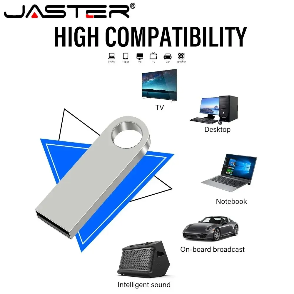 JASTER Mini Metal USB Flash Drive 64GB Pen Drive ad alta velocità 32GB Creative Business Gifts Memory Stick nero Pendrive 16GB argento