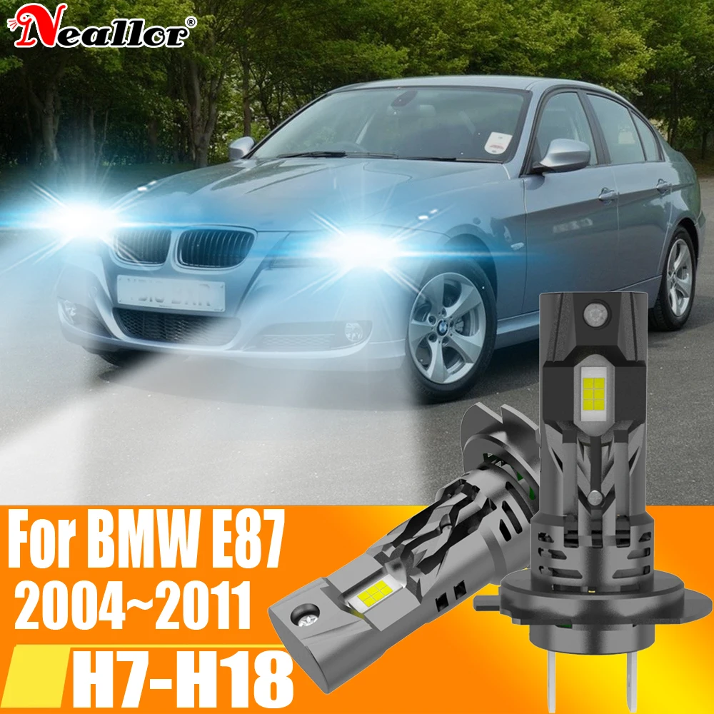

2 шт., светодиодная фара высокой мощности H7 Canbus без ошибок H18, автомобильная лампа 6000K, белый свет, диодная лампа мотоцикла 12 В, 55 Вт для BMW E87 1 2004 ~ 2011 гг.