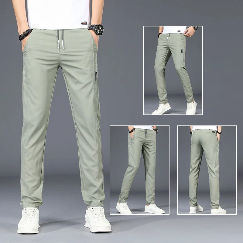 

2025 New Men Classic Casual Slim Fit Suit Pants Male Elasticity Loose Straight Blazer Pants Formal Fashion Khaki Trousers