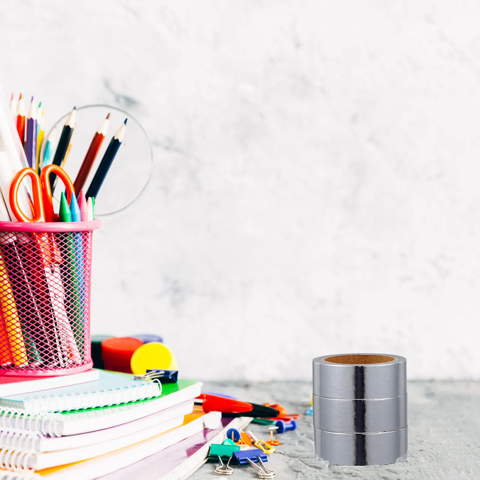 

3 Rolls Decorative Tape for Scrapbooking Solid Foil Washi Stickers Metallic Craft