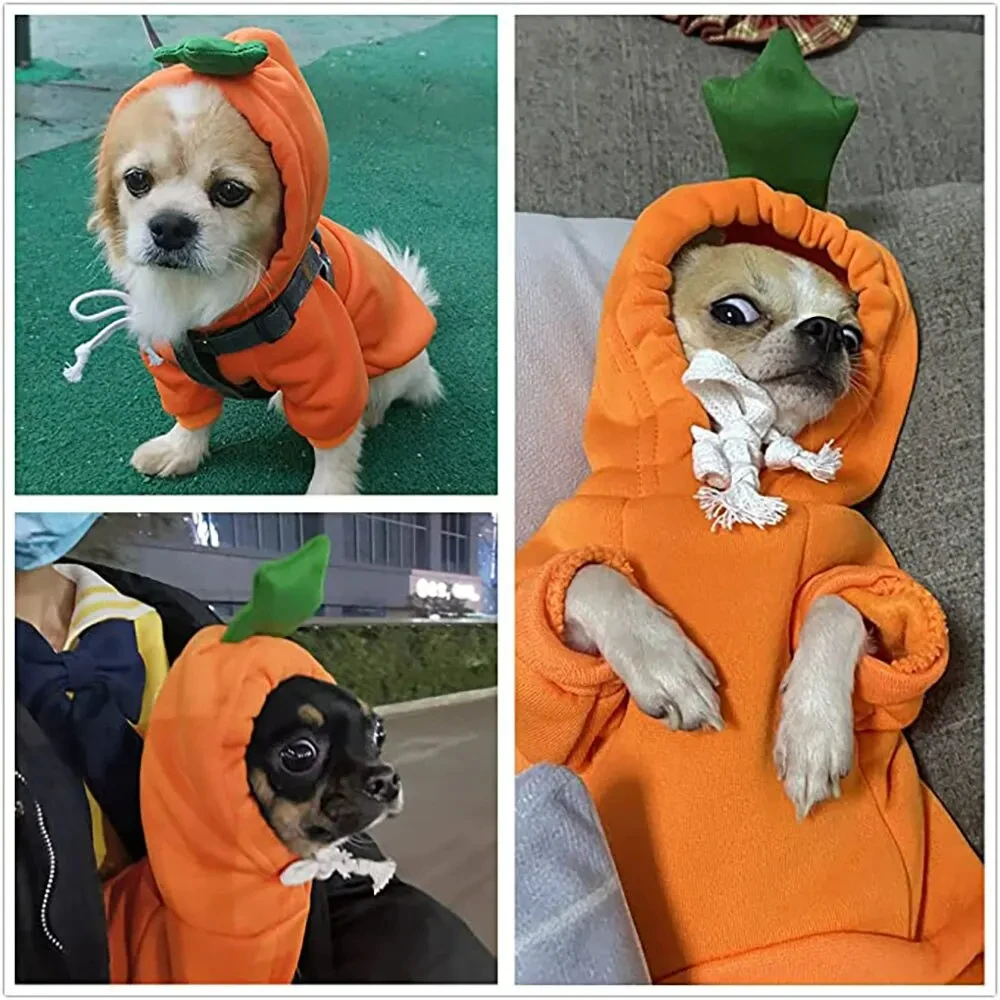1pc New Dog Hoodie Clothes Cute Design Sweater Coat Carrot Shape Warm Fleece Outdoor Pet Outfit Outerwear for Dogs Puppy image 4