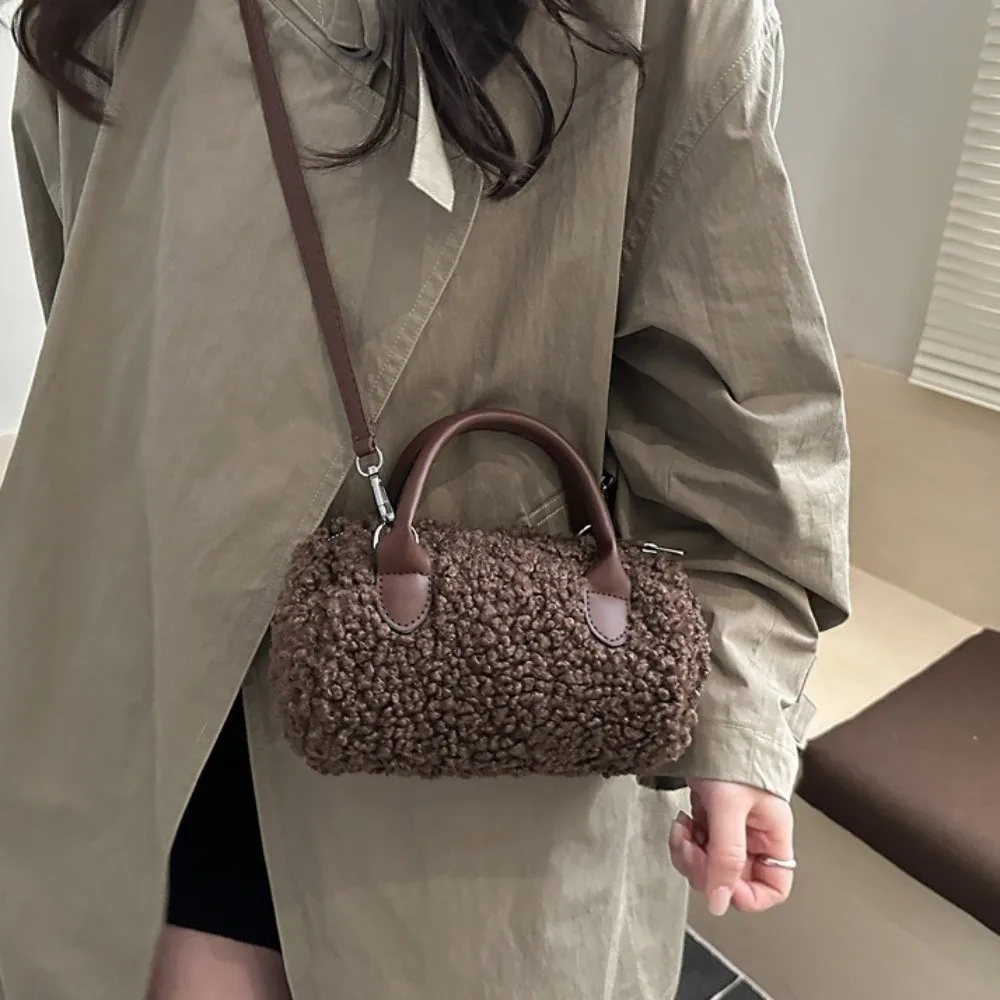 Durable Fluffy Crossbody Bag Teddy Fabric Shoulder Bag Mini Korean Style Crossbody Pouch for Women Girls
