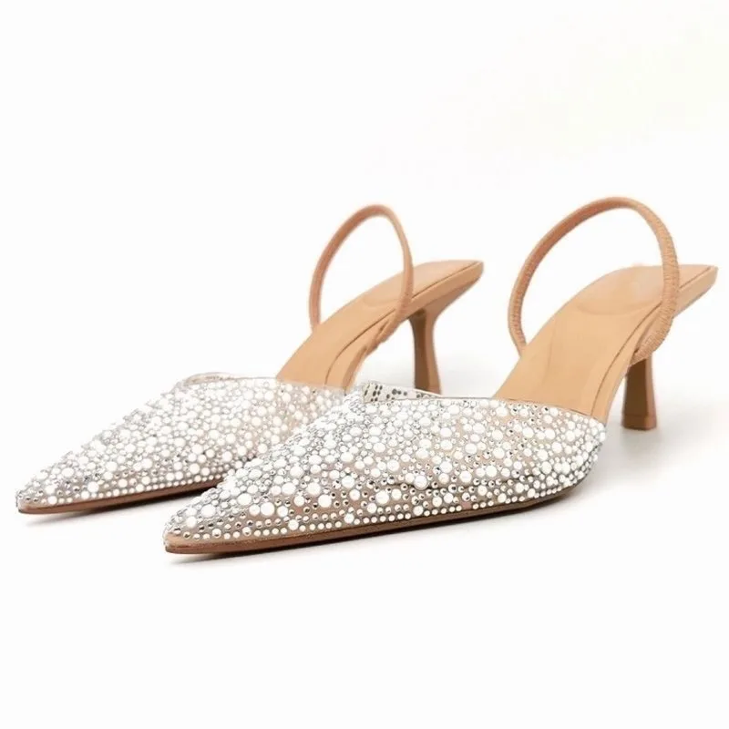 

summer new style women's shoes pearl decoration fairy wind dew and princess elegant temperament etiquette high heels for women