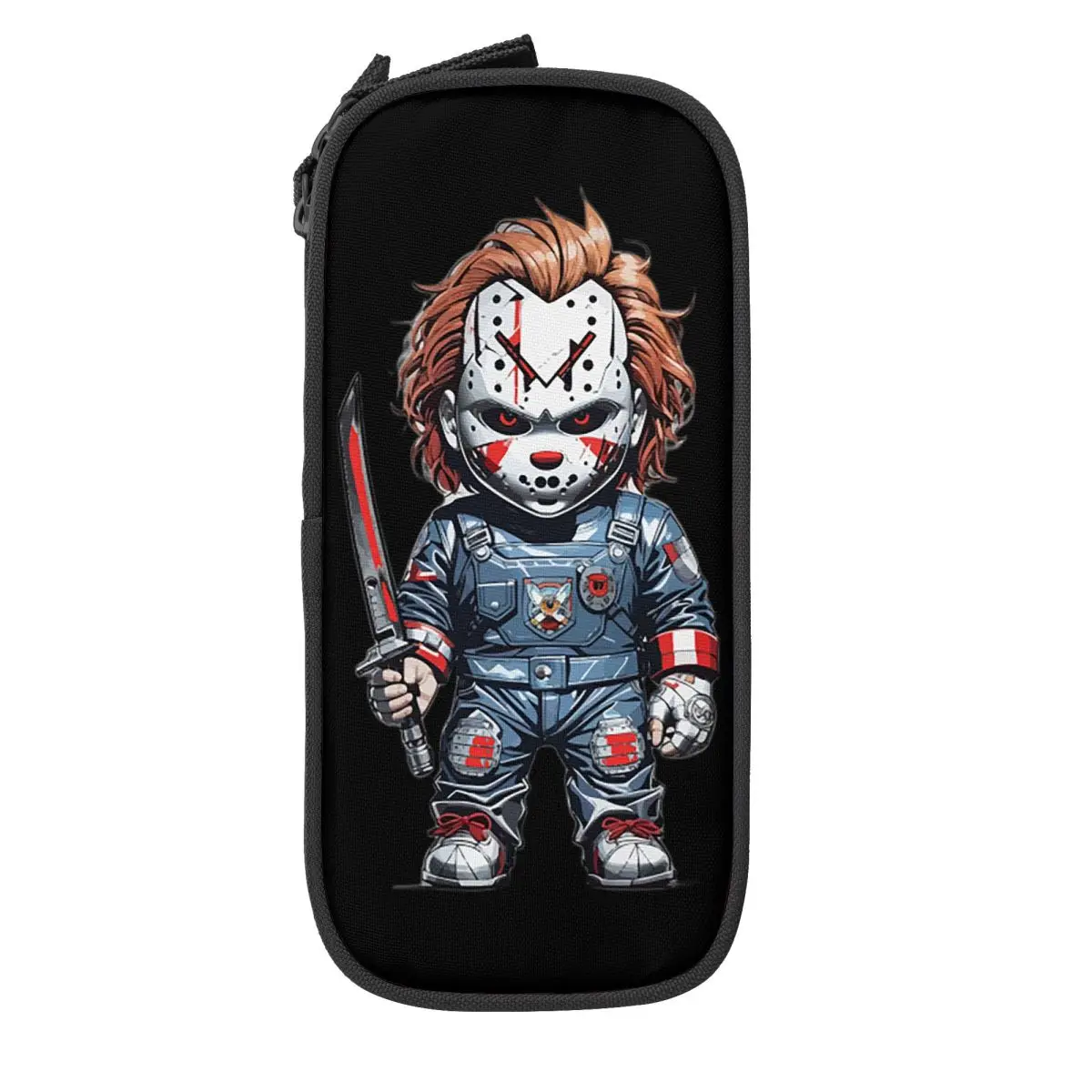 Custom Korean Chucky Pencil Cases for Girls Boys Childs Play Large Capacity Pen Box Bag School Supplies