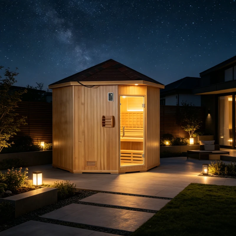 Customized Weatherproof Outdoor Far Infrared Sauna Backyard Relaxation Cabin for Home Garden Spa Daily Health Use Wholesale
