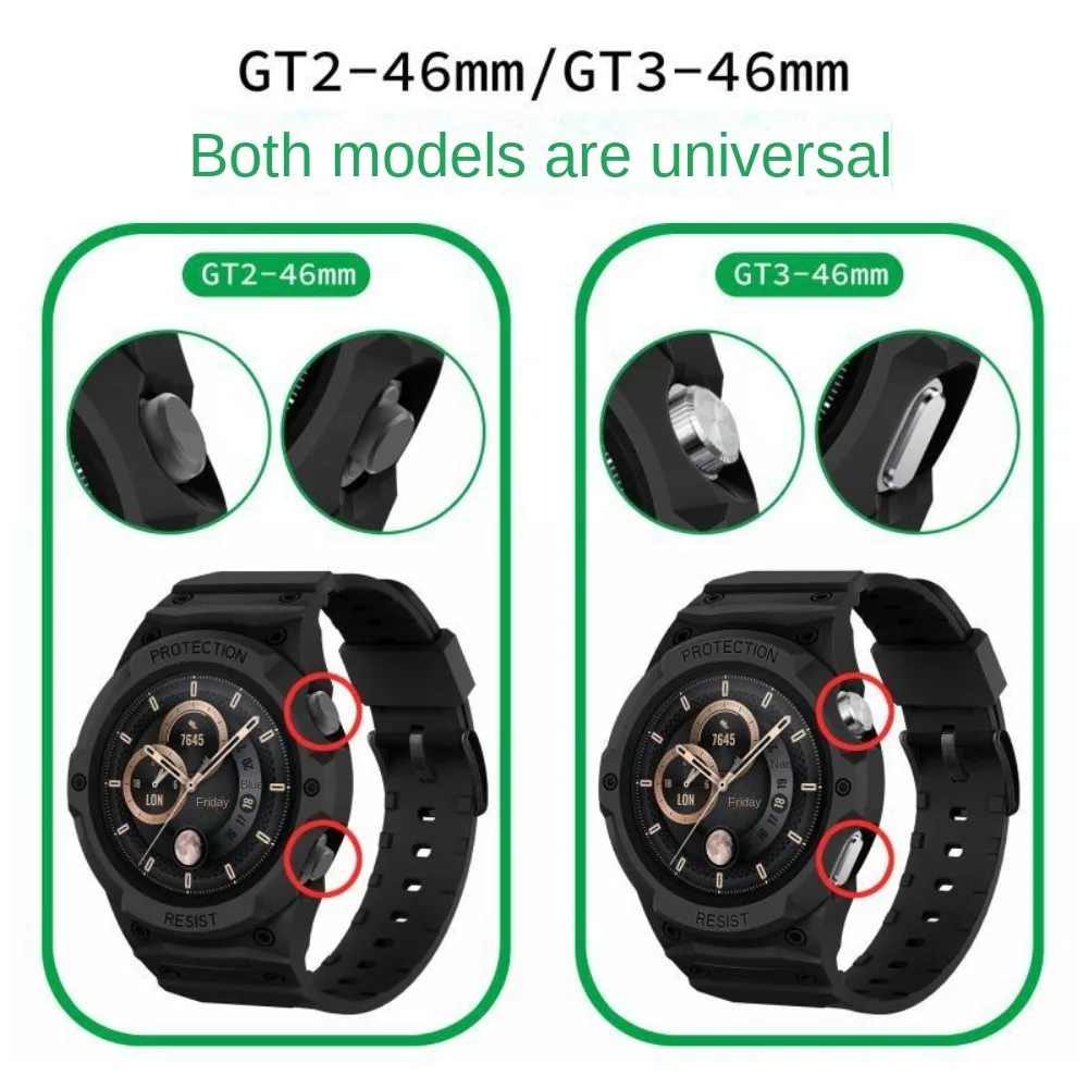 46mm Watch Strap New Sports Style TPU Watch Protective Cover Adjustable Fall Prevention Watch Case for Huawei Watch GT3/GT2