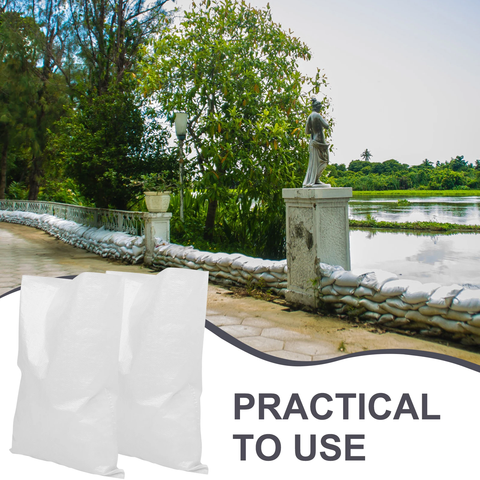 5 sacchetti tessuti impermeabili resistenti, sacchi di sabbia anti-inondazioni per la protezione delle inondazioni, barriere per inondazioni di emergenza, uso esterno nel cortile