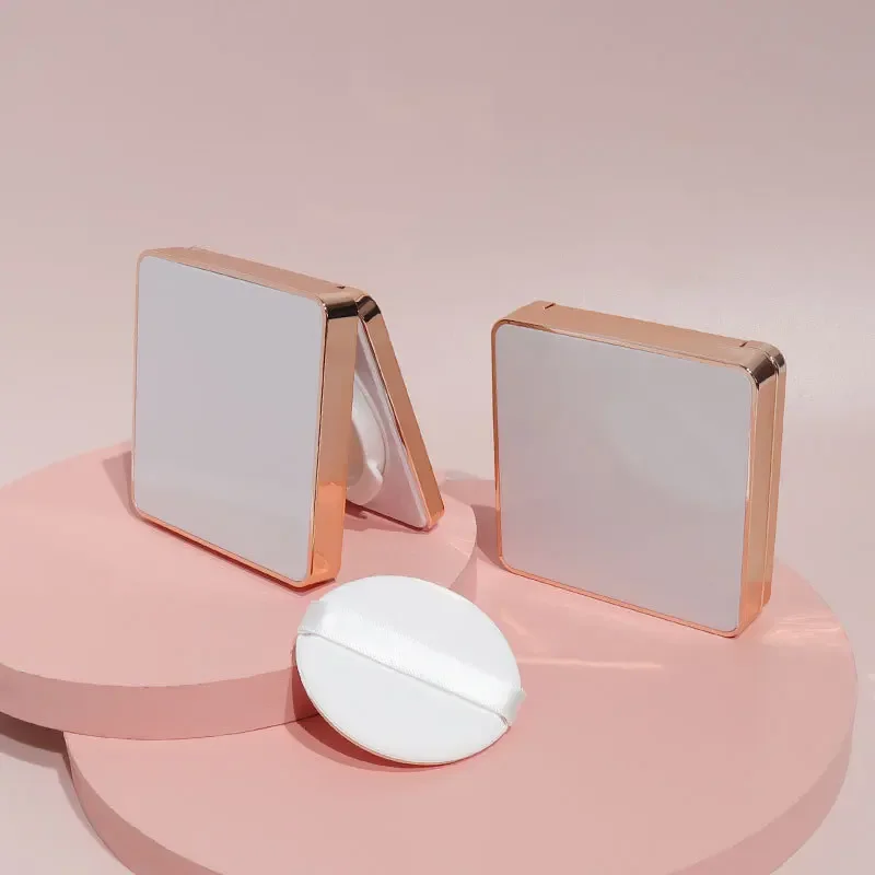 1pc Square Empty Air Cushion Puff Box Portable Ultra Thin Powder Bb Cream Case Cosmetic Container Packaging with Sponge Mirror