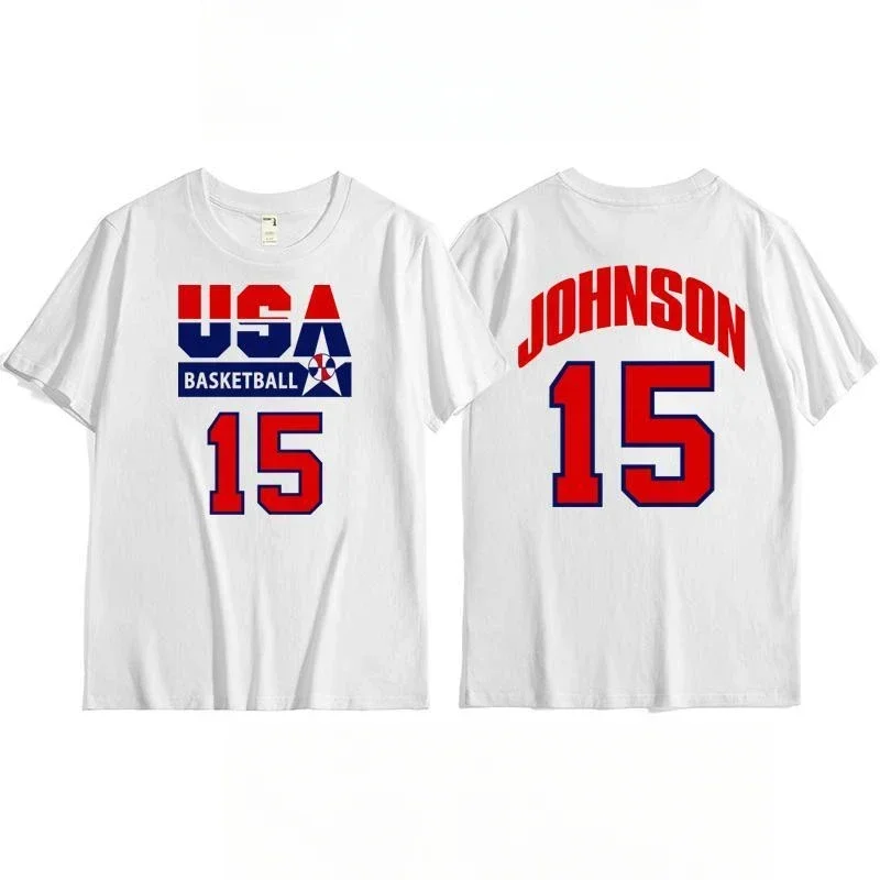 Us men's basketball team training T-shirt top, retro sporty casual short-sleeved breathable quick-drying high-quality sportswear image 6