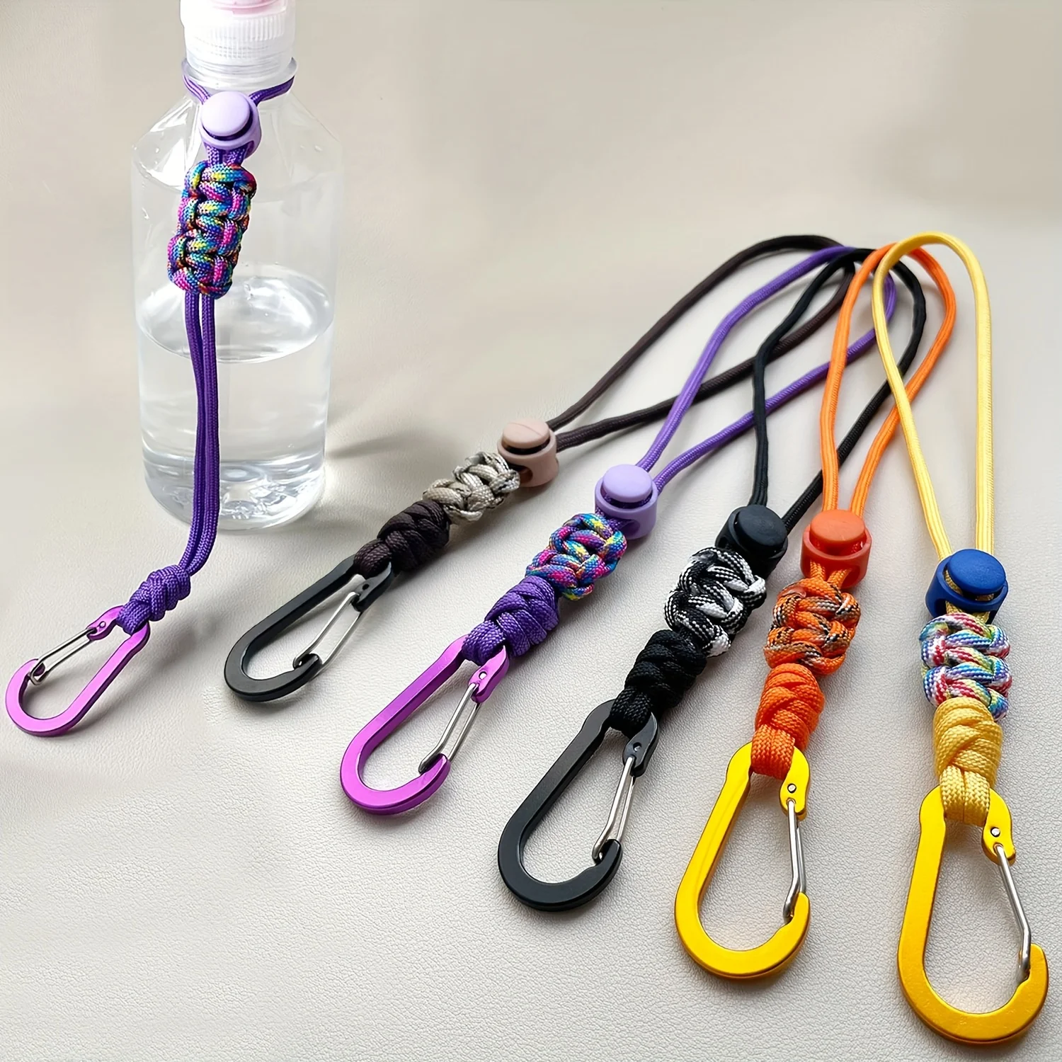 Single Portable Water Bottle, Drinking Water Lanyard, Backpack Key Accessory, Travel and Hiking Essentials, Water Bottle Clip, Key Chain, Aluminum Alloy Hook, Lanyard
