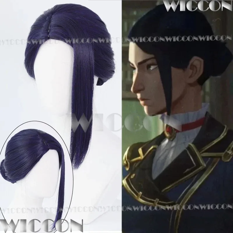 25COSCaitlyn Kiramman Arance S2 أنيمي لعبة LOL جامعة الأساطير تأثيري الدعامة الأزرق شعر مستعار طويل النساء كوس الهالوين حفلة مخصص