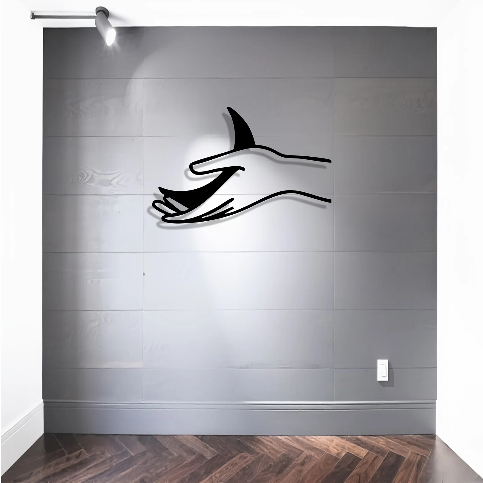 CIFBUY Shark Fin Metal Wall Art Nautical Iron Craft Decor for Living Room Gallery Ocean Theme Home Decoration Artistic Ornament