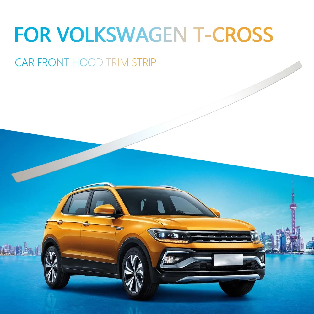 

Накладка на переднюю крышку двигателя из нержавеющей стали для Volkswagen VW T-cross Tcross 2018-2023, литьевая полоса верхней решетки автомобиля Acc