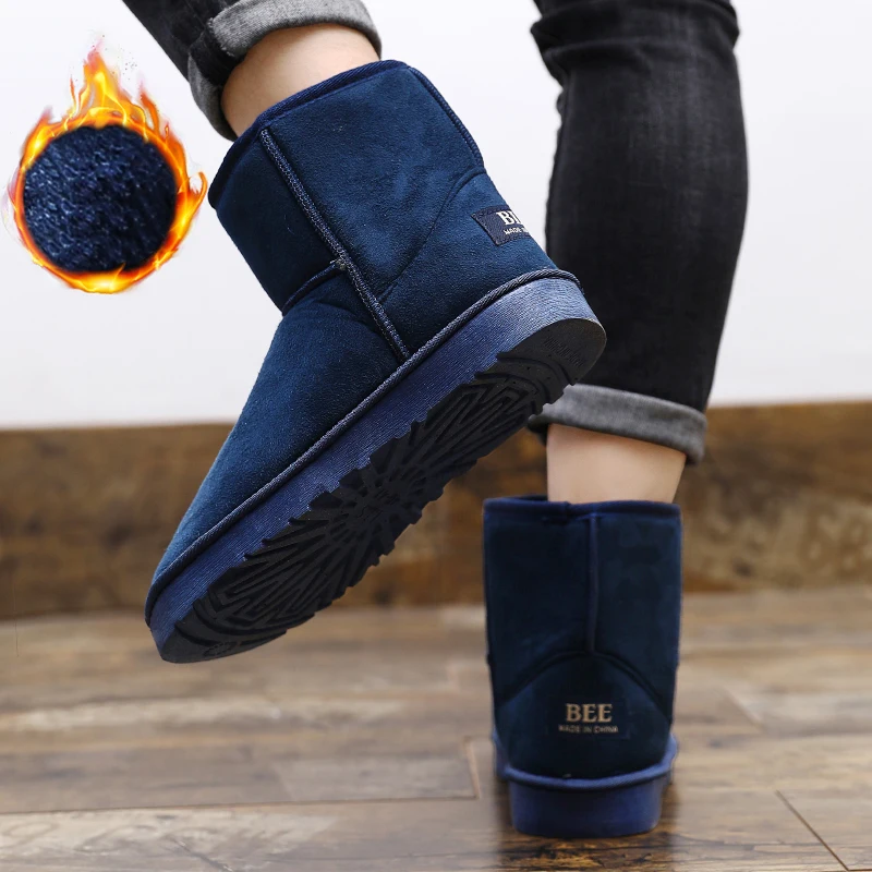 Women Cotton Shoes Warm Snow Boots Casual Shoes High Top Shoes Classic Winter Couple Style Female Classic Blue Plus Size 35-43