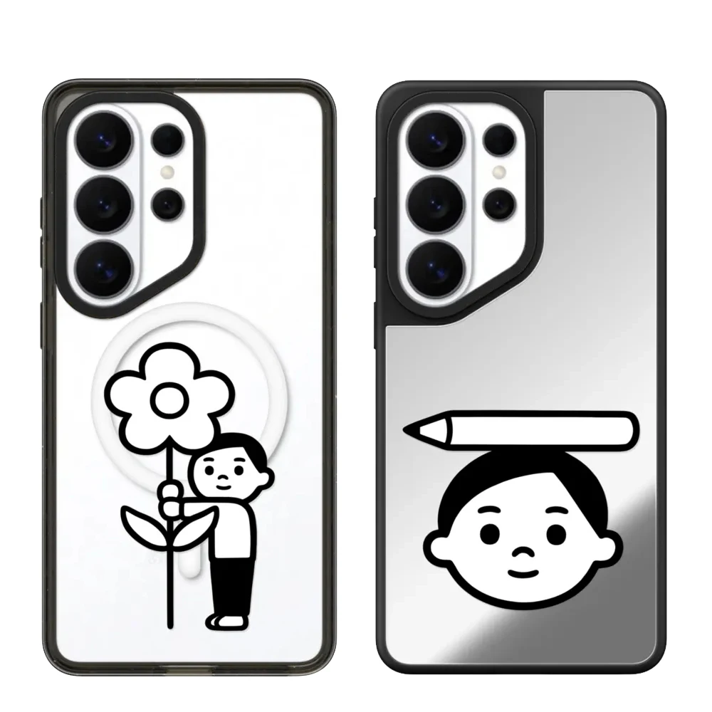 Illustration Artist Boy Acrylic For MagSafe Case For Samsung Galaxy S26 S25 S24 S23 S22 Ultra Magnetic Wireless Charging Cover