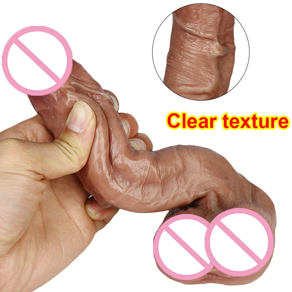 Super Realistic Liquid Silicone Dildo Perfect Gag Big Penis Huge Dick Gay Anal Sex Toys For Woman Strapon Female Masturbator