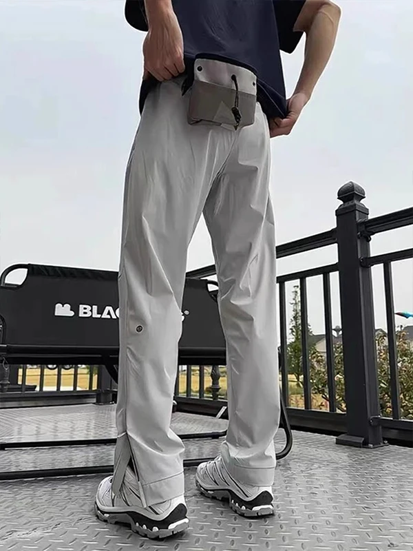 

Men's Summer Thin Elastic Straight Leg Work Pants Qui Dry Ice Silk Outdoor Mountain Climbing Fce Pants Casual Loose Fit