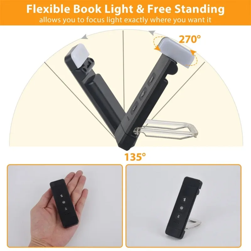 Clip-On Bladwijzer Boek Licht Met Timer Usb Oplaadbare Leeslamp Mini Led Leeslicht Draagbare Nachtkastje Leeslamp