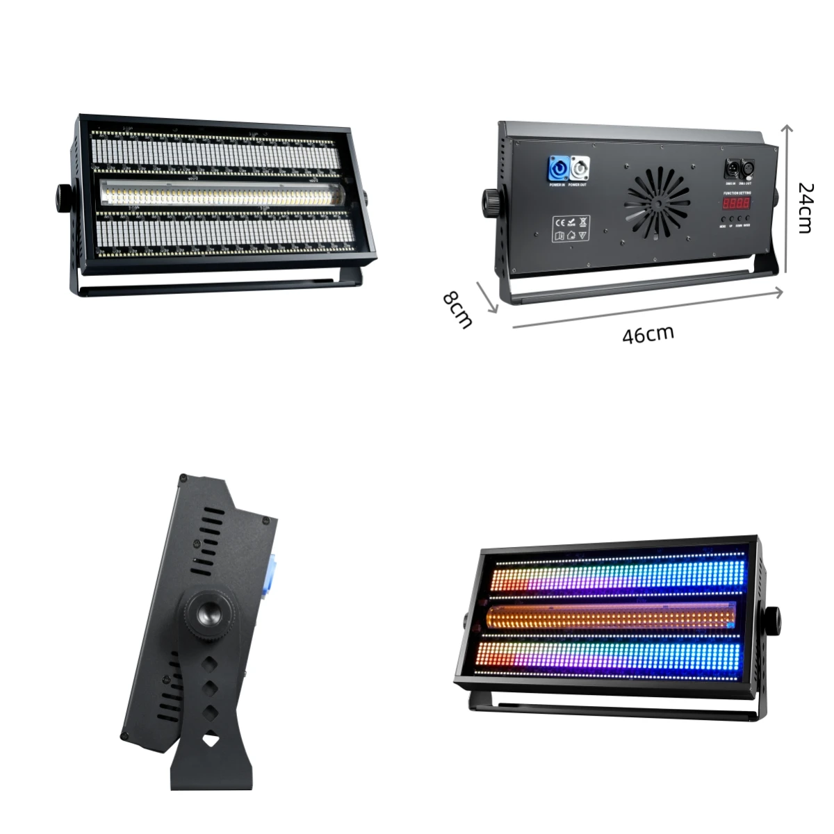 400W LED RGB&Cool white/Warm white 5in1 120 Zone Strobe Light Washing Effect Stage Lighting Party Dj Disco Indoor Club Bar