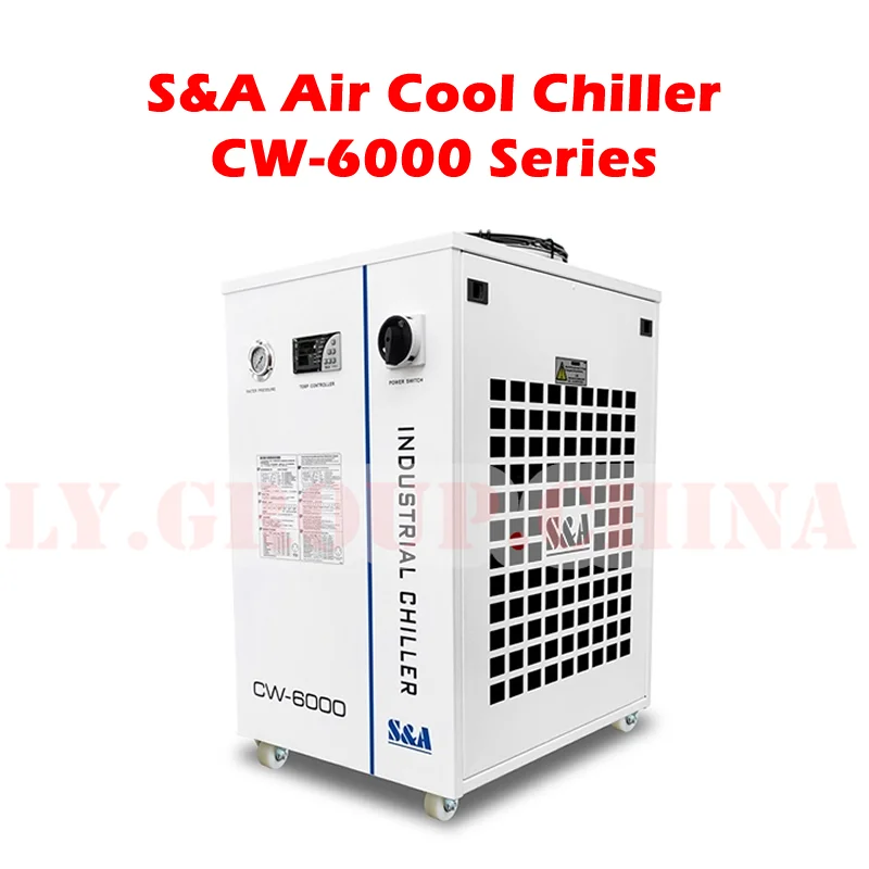 S&A Air Cooled Process Cool Chiller S&A CW-6000 Series For CO2 Laser Engraving Machine Thermolysis Industrial Cooler 300W Glass