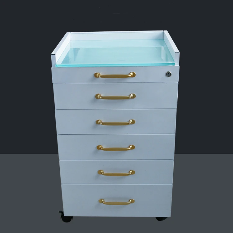 Dental Storage Mobile Cabinet with Drawer/marble Desktop for Dental Clinics
