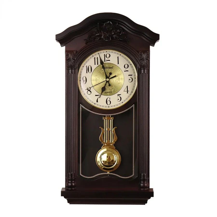 

Chinese large 3D wall clock retro living room European modern design home country style