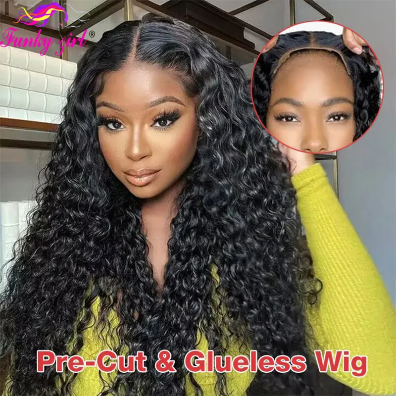 Water Wave Human Hair Lace Wig Glueless Human Hair Wigs Brazilian Curly 13x4 Lace Front Wig For Women Remy Hair Lace Closure Wig