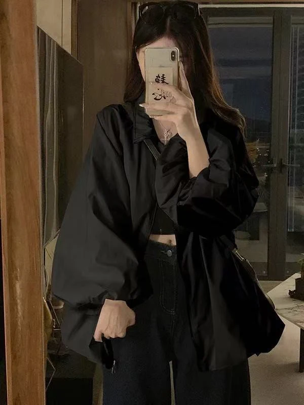 Kurtka plus size na jesień dla kobiet, nowa, uniwersalna, w stylu college, dla pań plus size, rozmiar 300 Pou