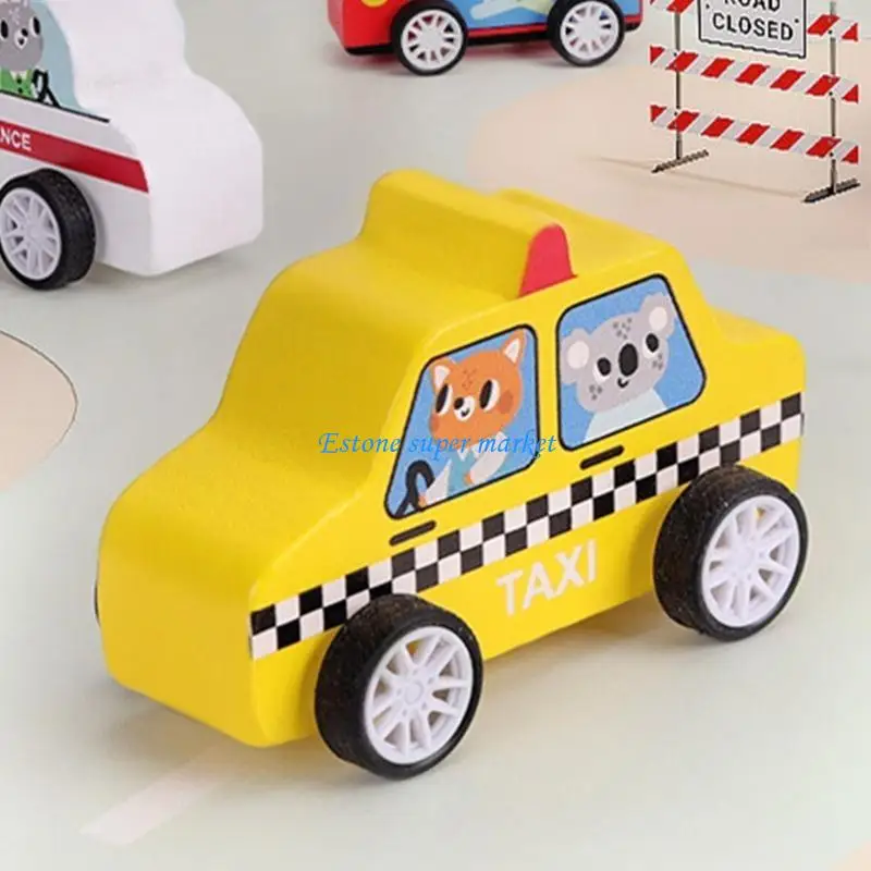 090B Ambulanza Veicolo Tirare Indietro Auto Giocattolo per Apprendimento Precoce Modello Veicolo per Ragazzi