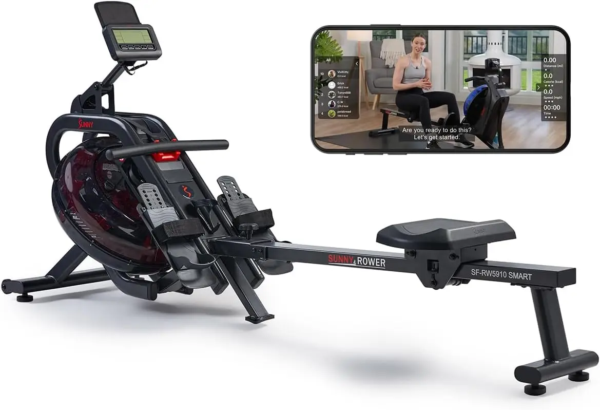 

Magnetic Rowing Machine with 53.4" Extended Slide Rail, Full-Body Workout, Low-Impact, Ergonomic Full Motion or Premium Water