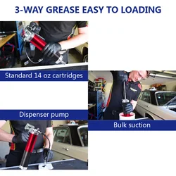 400CC Air Operated Grease Gun 6000PSI Pneumatic Grease Gun 2 Coupler Heavy Duty Air Compressor Grease Gun 1 Bent Metal Pipe