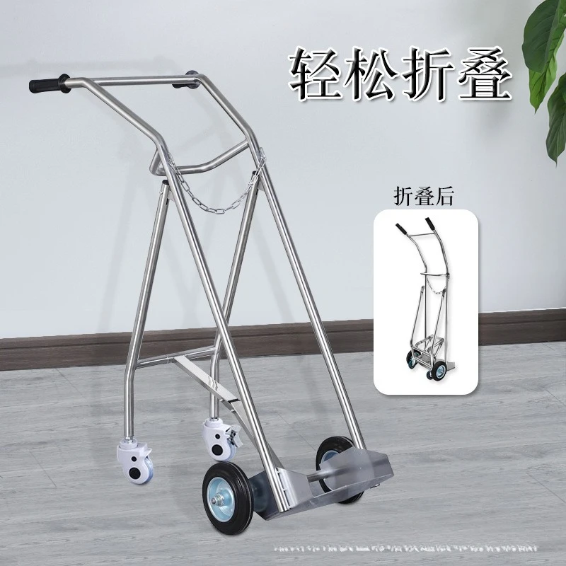 Stainless steel hospital oxygen cylinder trolley Thickened 40L oxygen cylinder mobile trolley