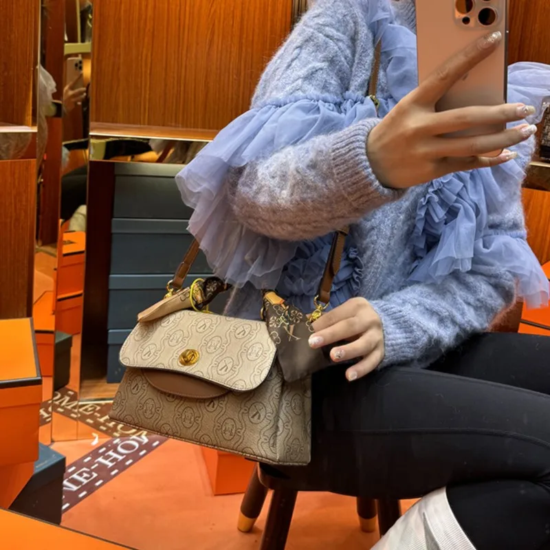 Torebka damska 2023 zimowa nowa starszy projektant torebka prawdziwa skรณra retro torba torba crossbody na jedno ramiฤ