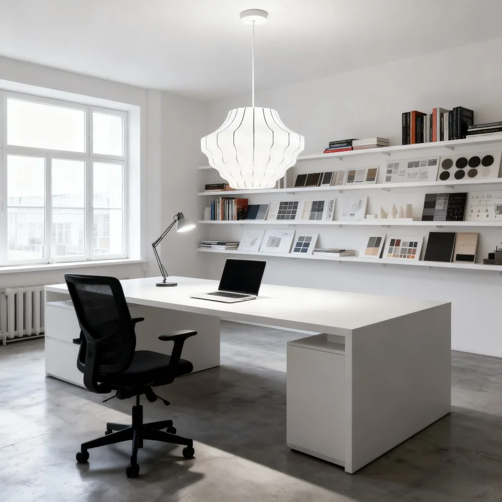 

JOYINLED Nordic White Chandelier Modern Silk LED Chandelier 55CM For Living Room Bedroom Restaurant Luxury Light Fixture