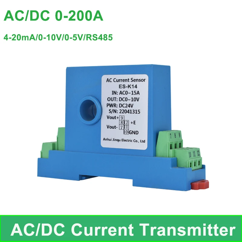 

Hall Current Sensor AC 10A 100A 150A Input 0-10V 4-20mA Analog Signal Converter Current Transmitter Split Hole AC Transducer