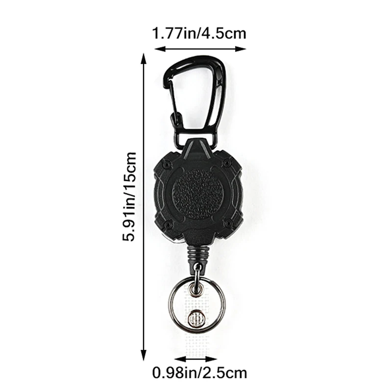 1Pc Anti-theft Metal Easy-to-pull Buckle Rope Elastic Keychain Sporty Retractable Key Ring Anti Lost Easy Pull Buckle