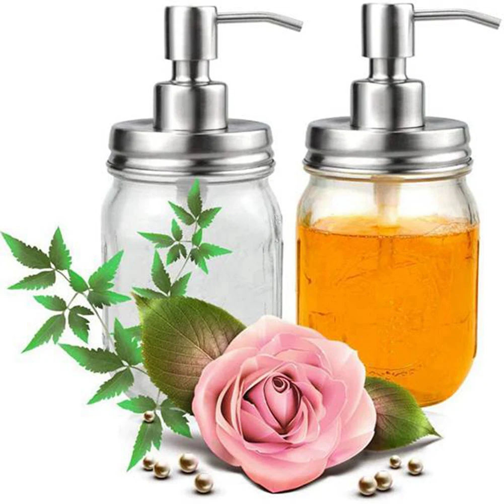 4-pak pokrywek dozownika mydła Mason Jar z pompkami Pokrywki dozownika mydła balsamu do 16 uncji Regular Mouth Mason Jar Decor Silver