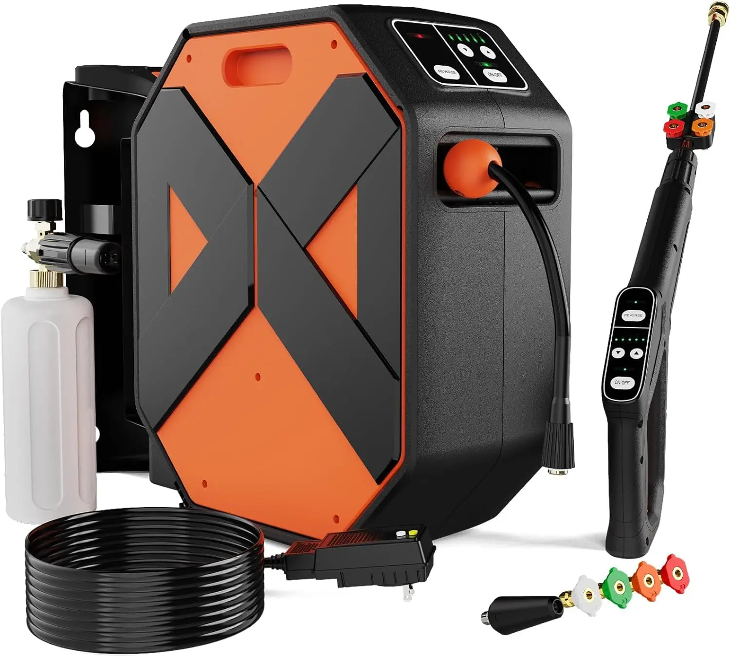 

Electric Pressure Washer, Wall Mounted Pressure Washer, Power Washers Electric Powered 3500 PSI 2.5 GPM, with 100FT Retractable