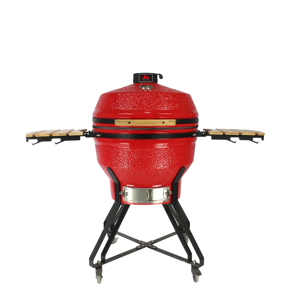 26inch KIMSTONE KimBer Series Red Stone Pattern Kamado Grill Large Interior Space Charcoal Ignition Modern Design for Home