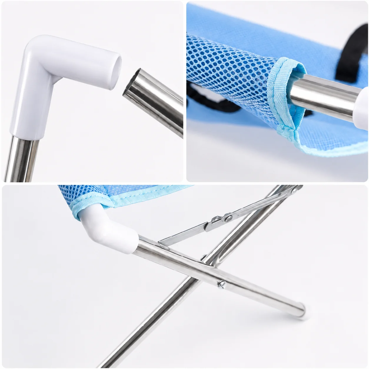Portable Pet Grooming Hammock Stand for Cats and Small Dogs, Foldable 8-Hole Pet Bathing Grooming Table for Nail Trimming Drying
