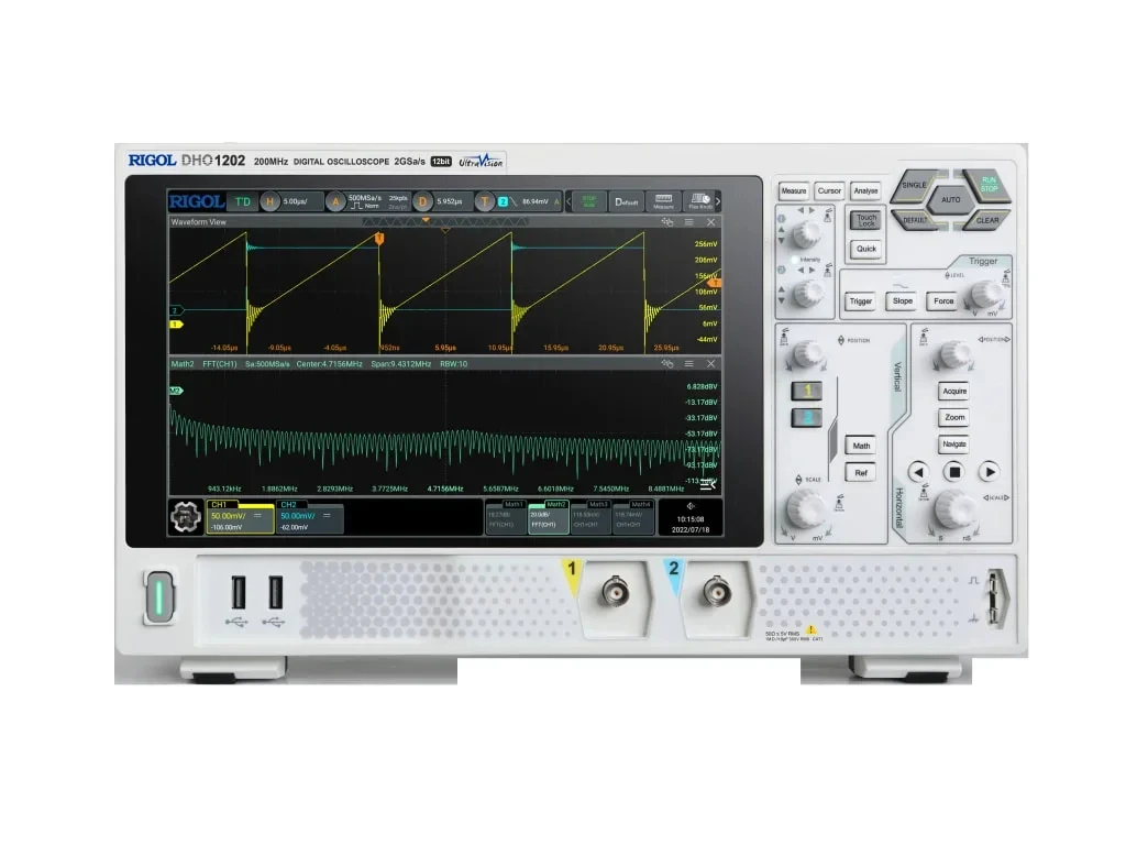 RIGOL DHO1072/DHO1074/DHO1102/DHO1104/DHO1202/DHO1204 - 2/4Channel 70/100/200 MHz Digital Oscilloscope 12 bit 1GSa/sec 50MPts