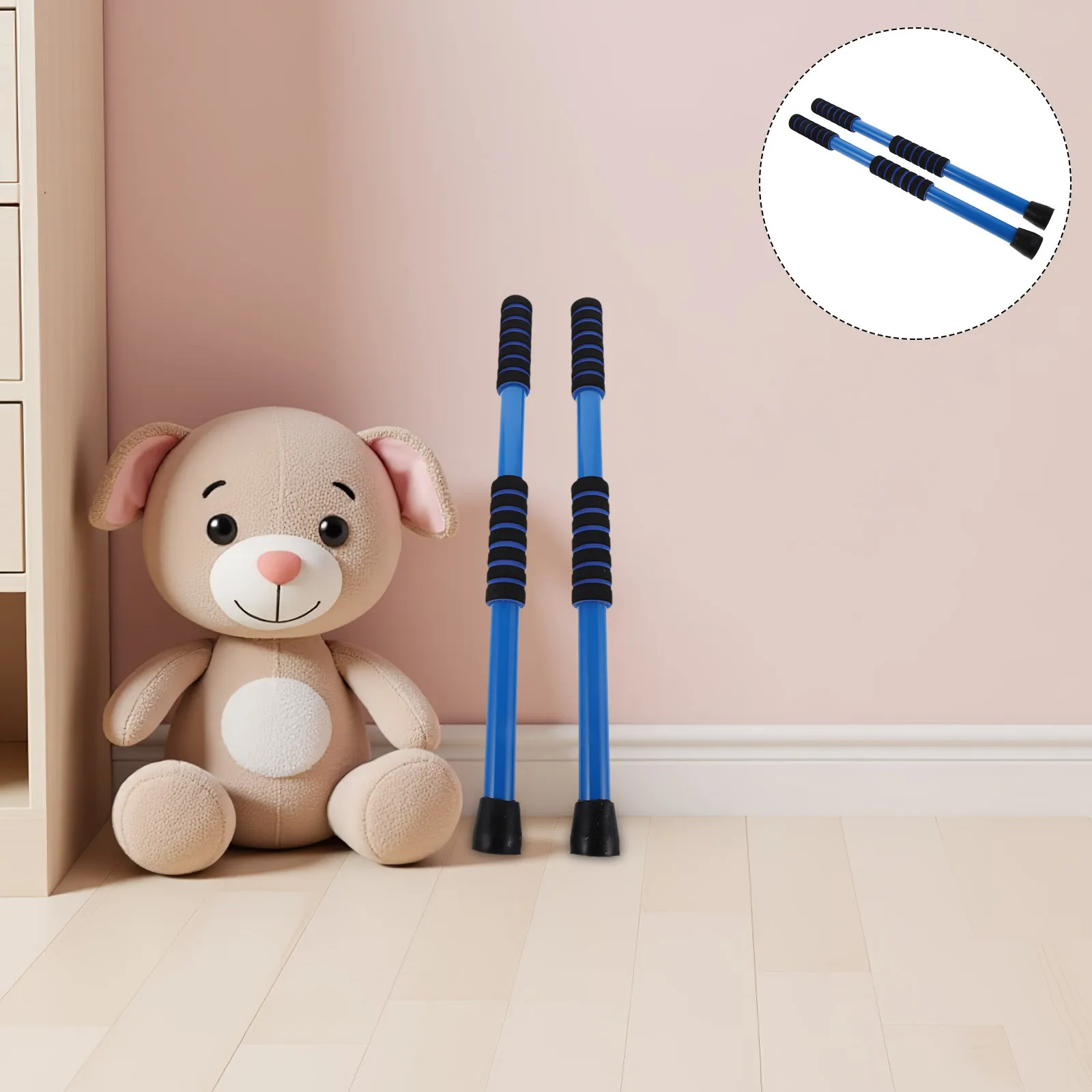 

2Pcs Kids Scooter Paddle Handle Non Slip Grip Vibrant Blue Sitting Floor Scooter Board for Sensory Training Gym Play Activities