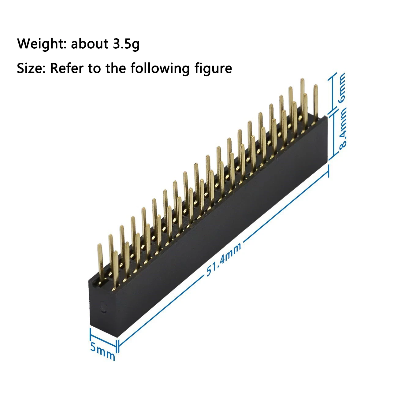 2*20 assento feminino de três camadas com passo aumentado 2.54mm GPIO assento feminino de fileira elevada adequado para Raspberry PI 3B 3B + 4B